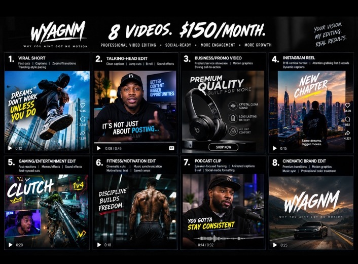 WYAGNM — 8 Videos for $150 per month